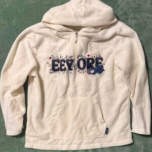 Eeyore Embroidered Cream Fleece Hoodie XL